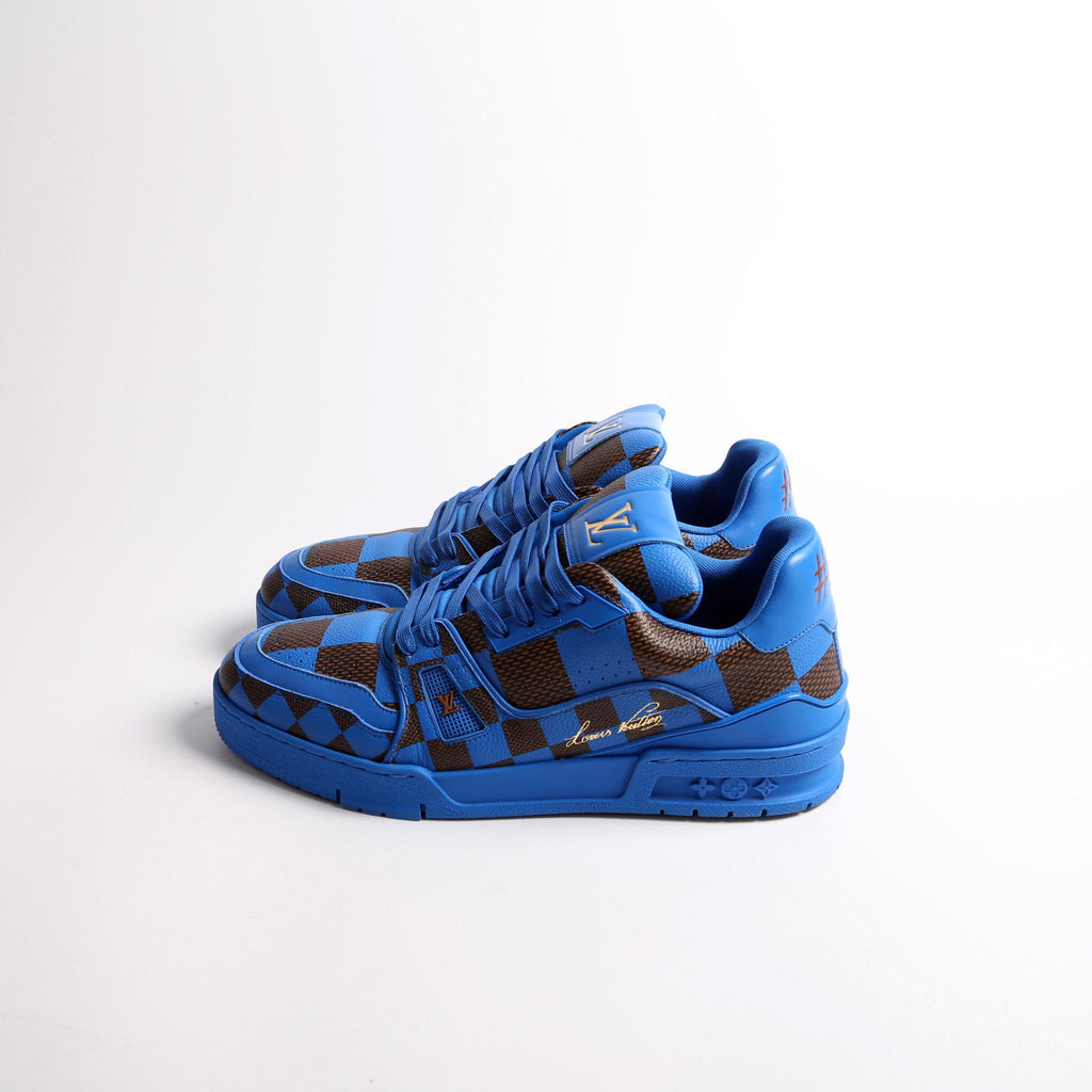 LV Trainer Damier Pop Sneakers Size 8 (US41) Blue/Brown