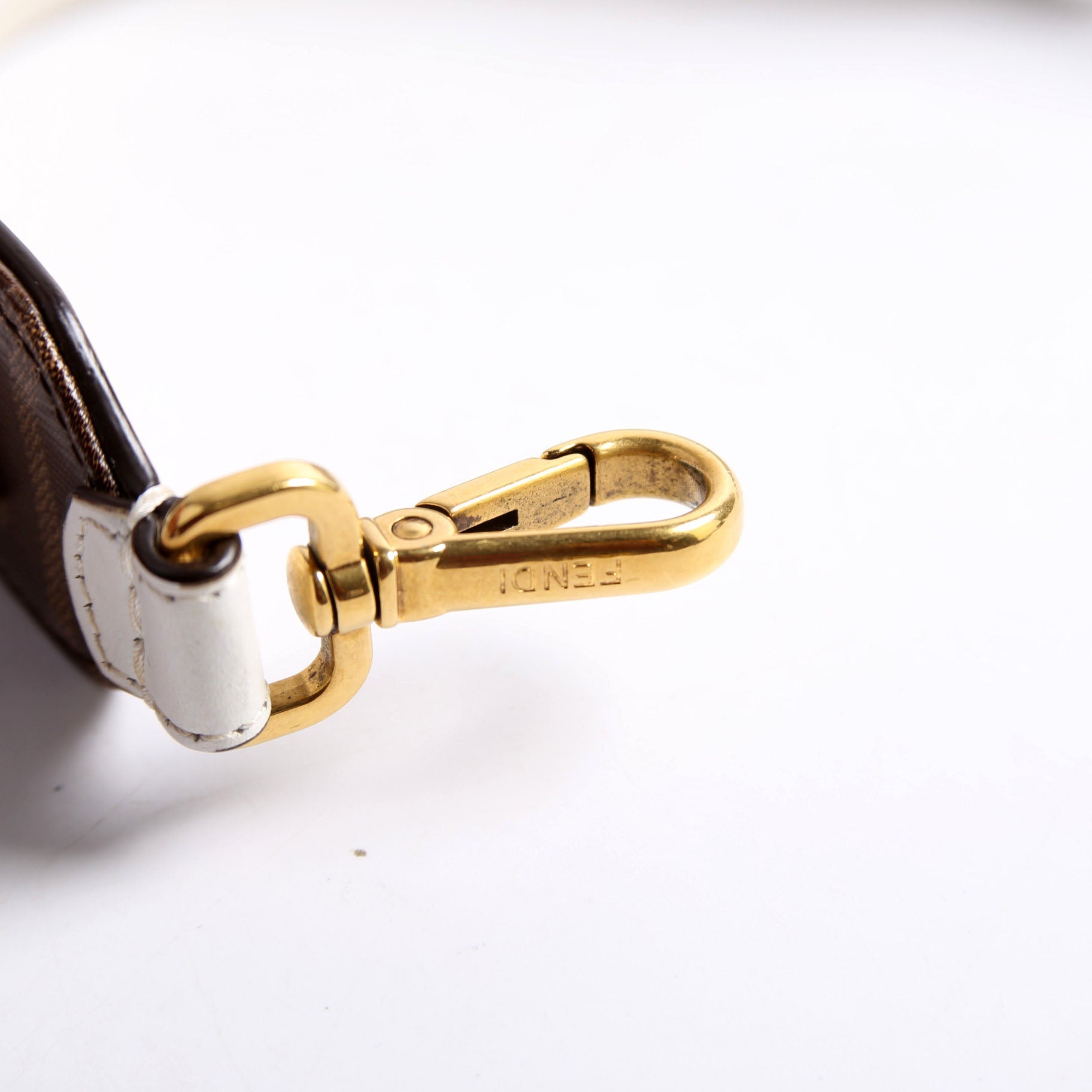 Fendi X Fila Logo Top Handle Mini Strap Brown/White