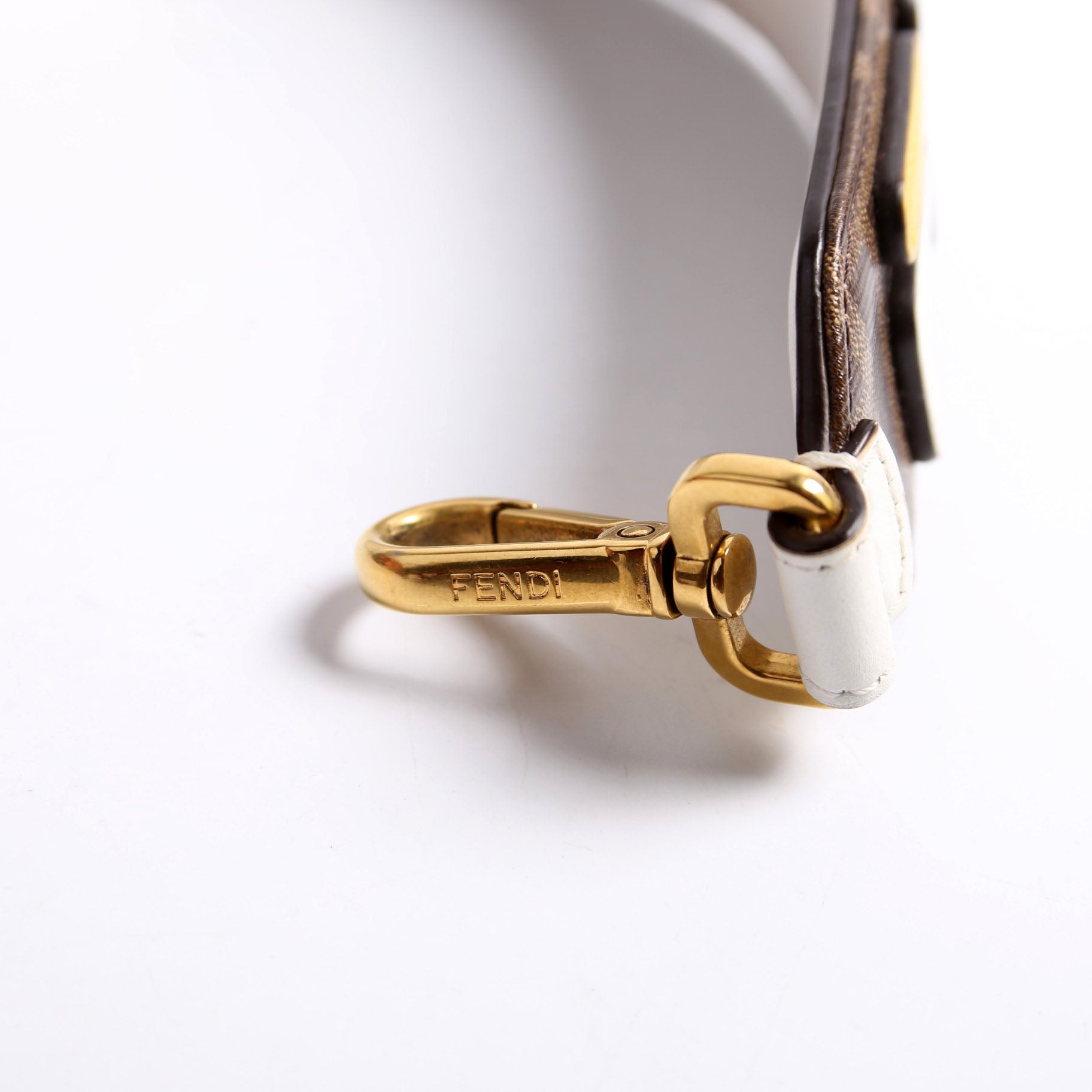 Fendi X Fila Logo Top Handle Mini Strap Brown/White