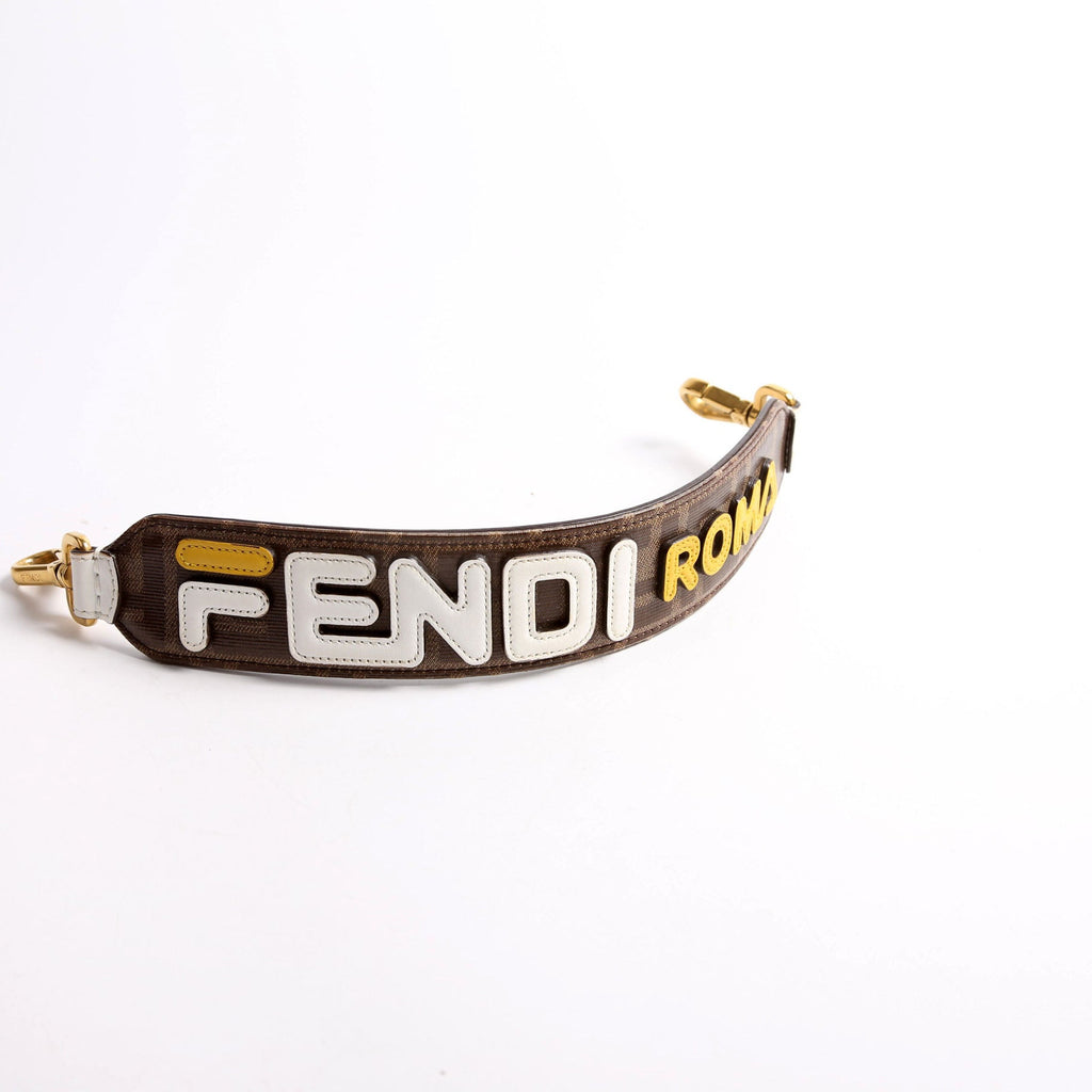 Fendi X Fila Logo Top Handle Mini Strap Brown/White
