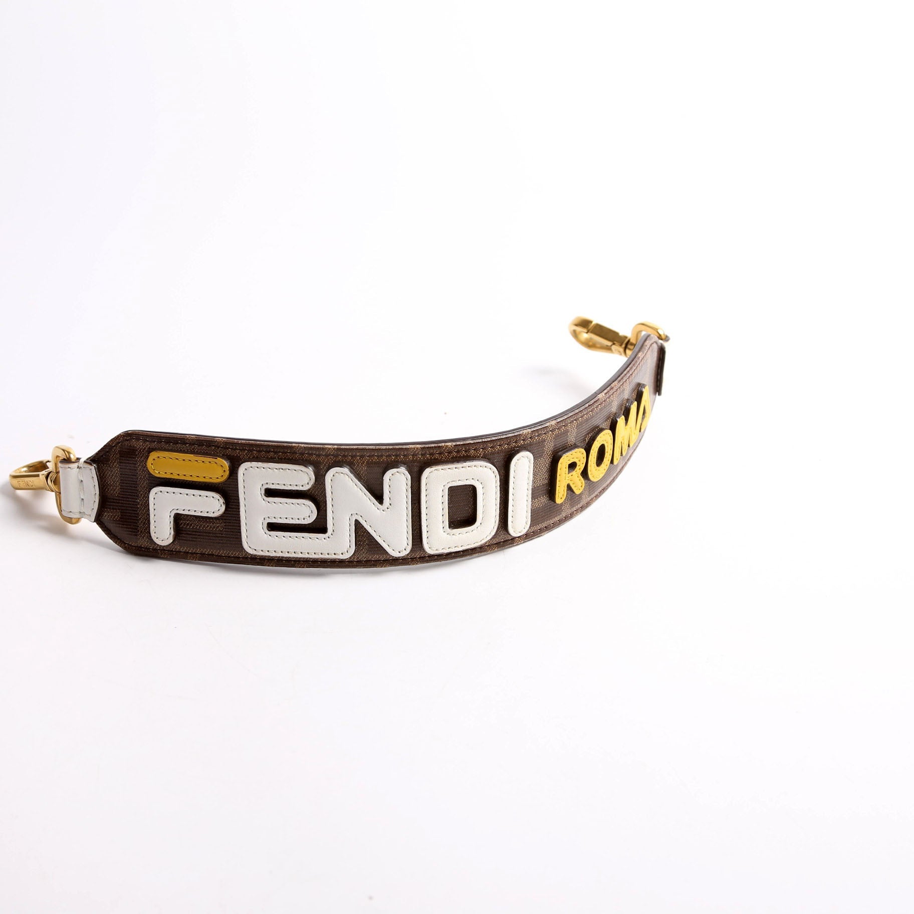Fendi X Fila Logo Top Handle Mini Strap Brown/White