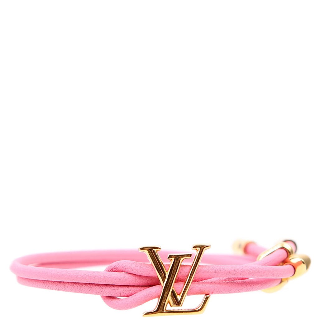 LV Bloom Leather Bracelet Pink