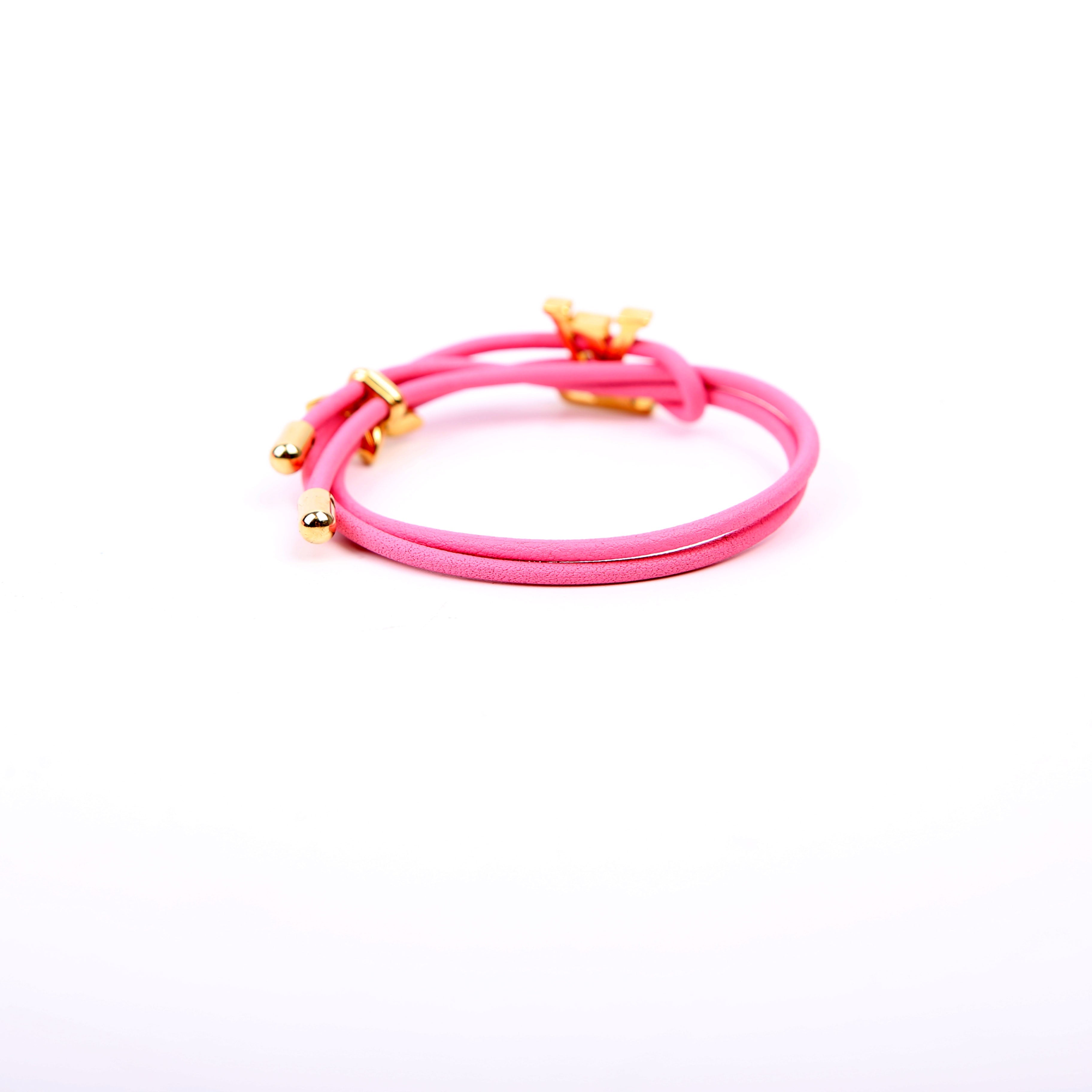 LV Bloom Leather Bracelet Pink