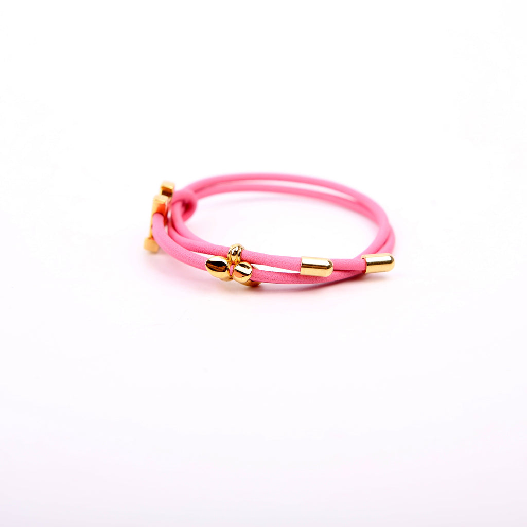 LV Bloom Leather Bracelet Pink