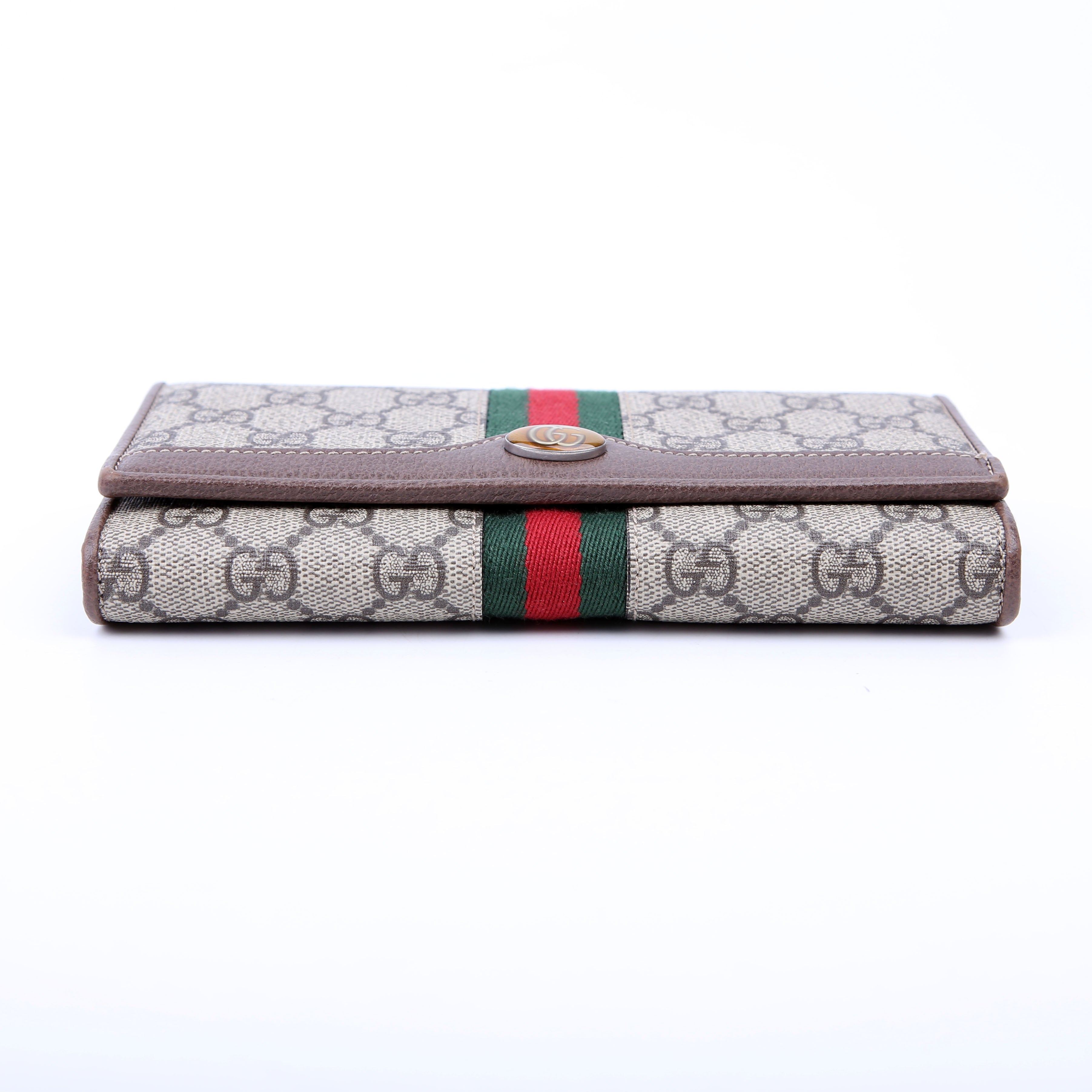 546592 Ophidia GG Supreme Chain Wallet Brown