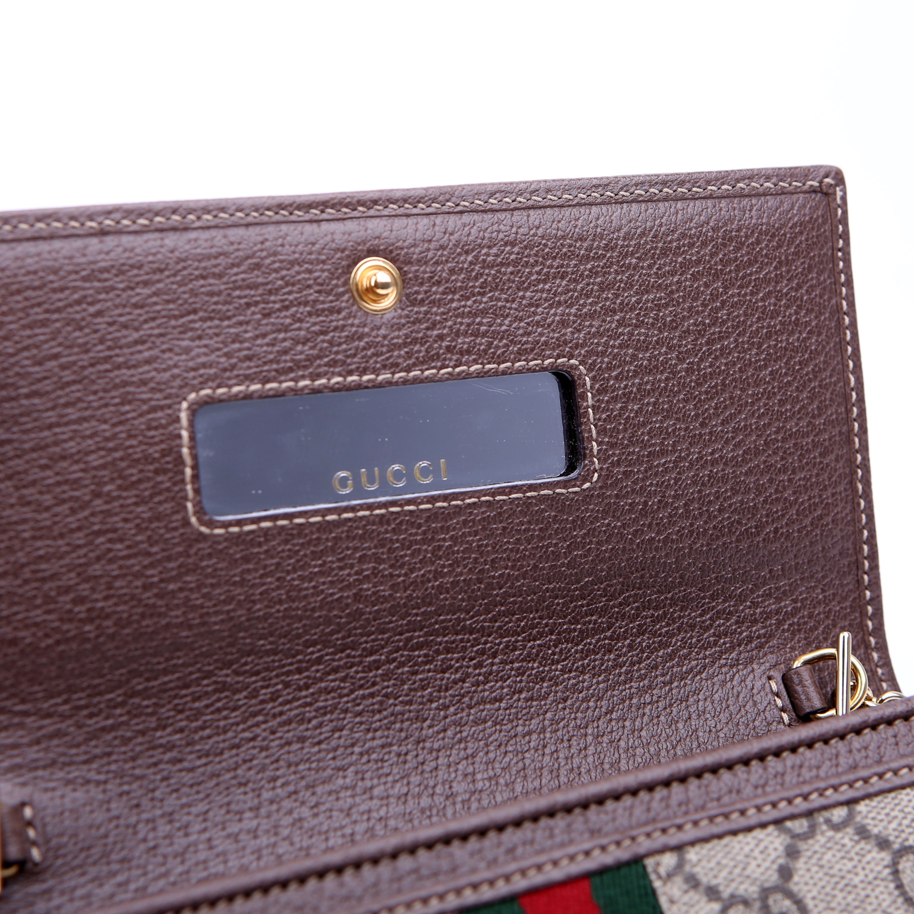 546592 Ophidia GG Supreme Chain Wallet Brown