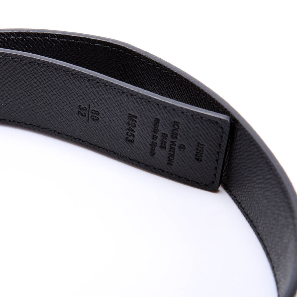 LV Initiales 30MM Reversible Leather/Monogram Belt Size 80/32 Black