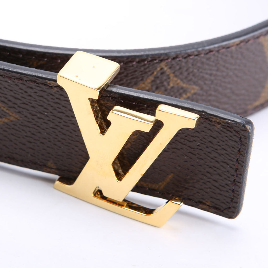 LV Initiales 30MM Reversible Leather/Monogram Belt Size 80/32 Black