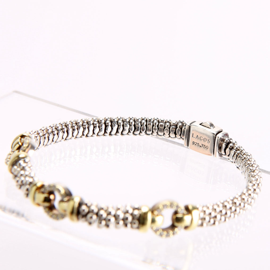 Three Station Enso Bracelet 925/750/Diamonds