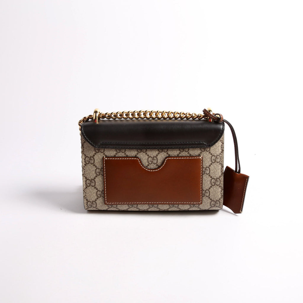 409487 Padlock GG Supreme Small Black/Brown
