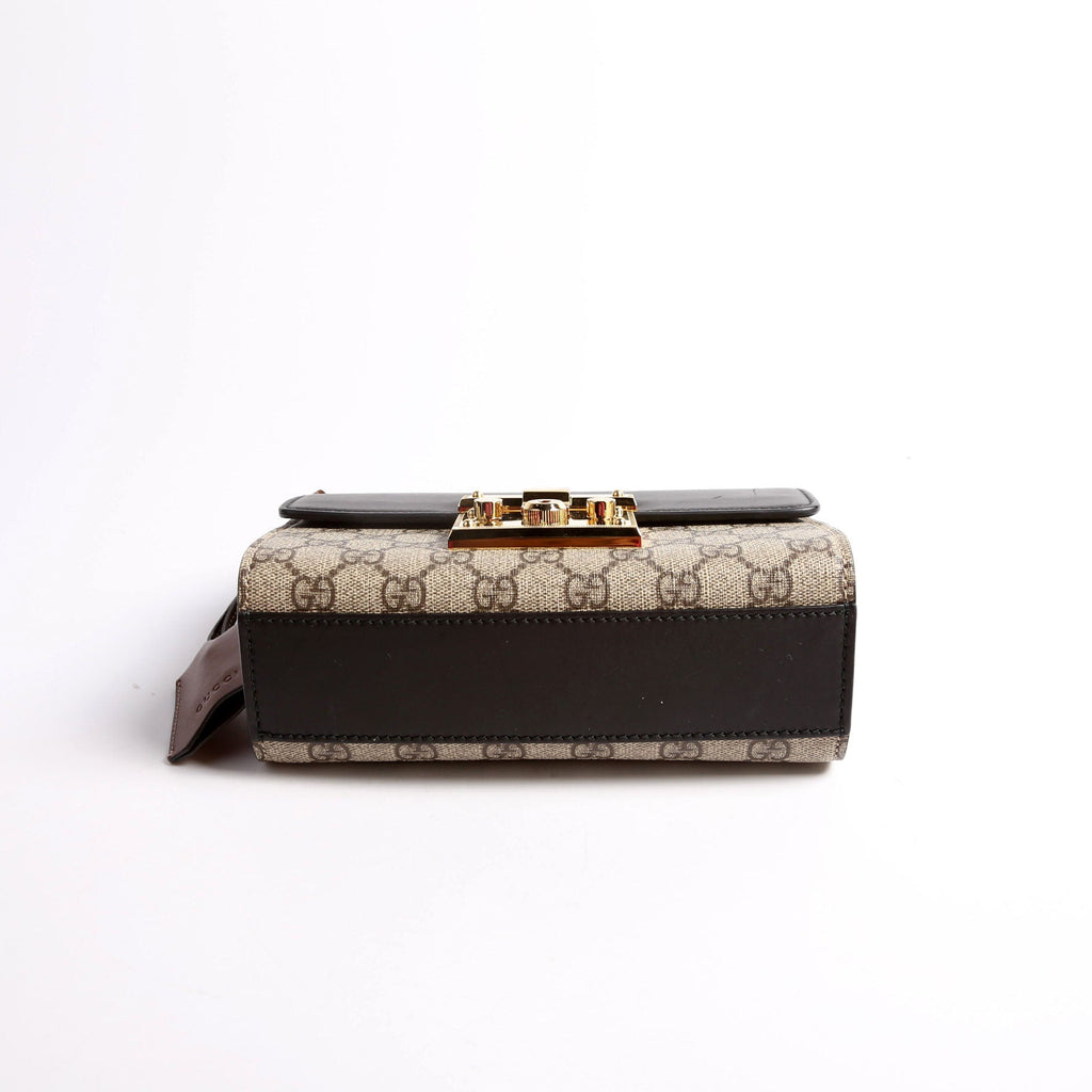 409487 Padlock GG Supreme Small Black/Brown