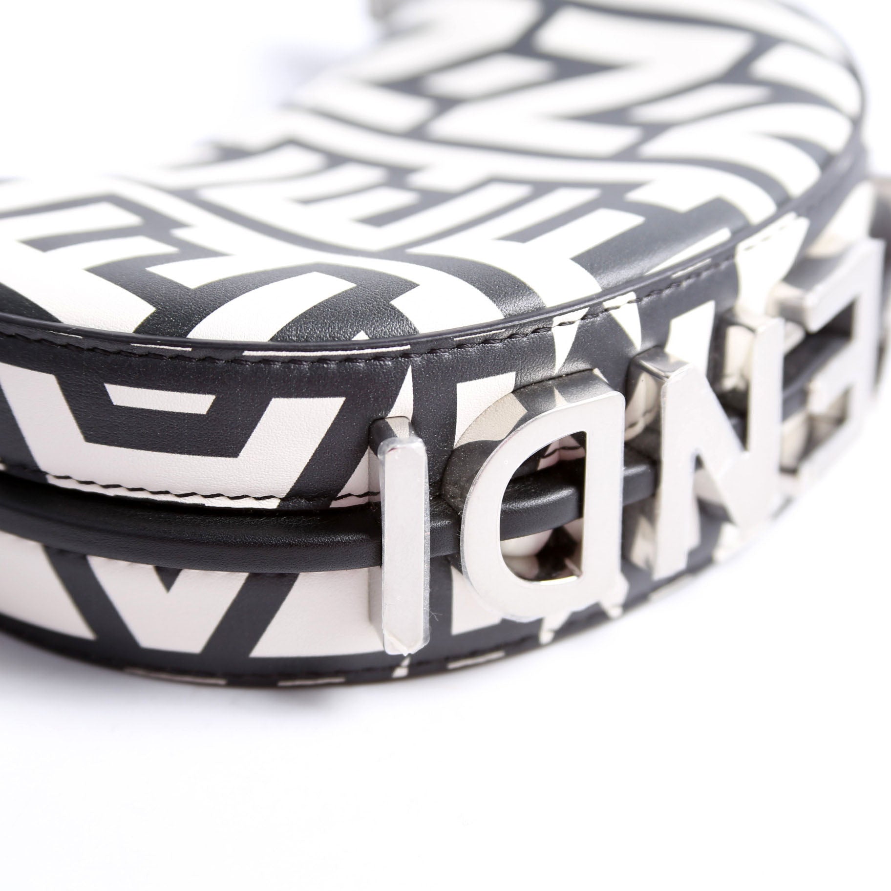 Fendi 7AS089 X Marc Jacobs Nano Fendigraphy Charm Black/White