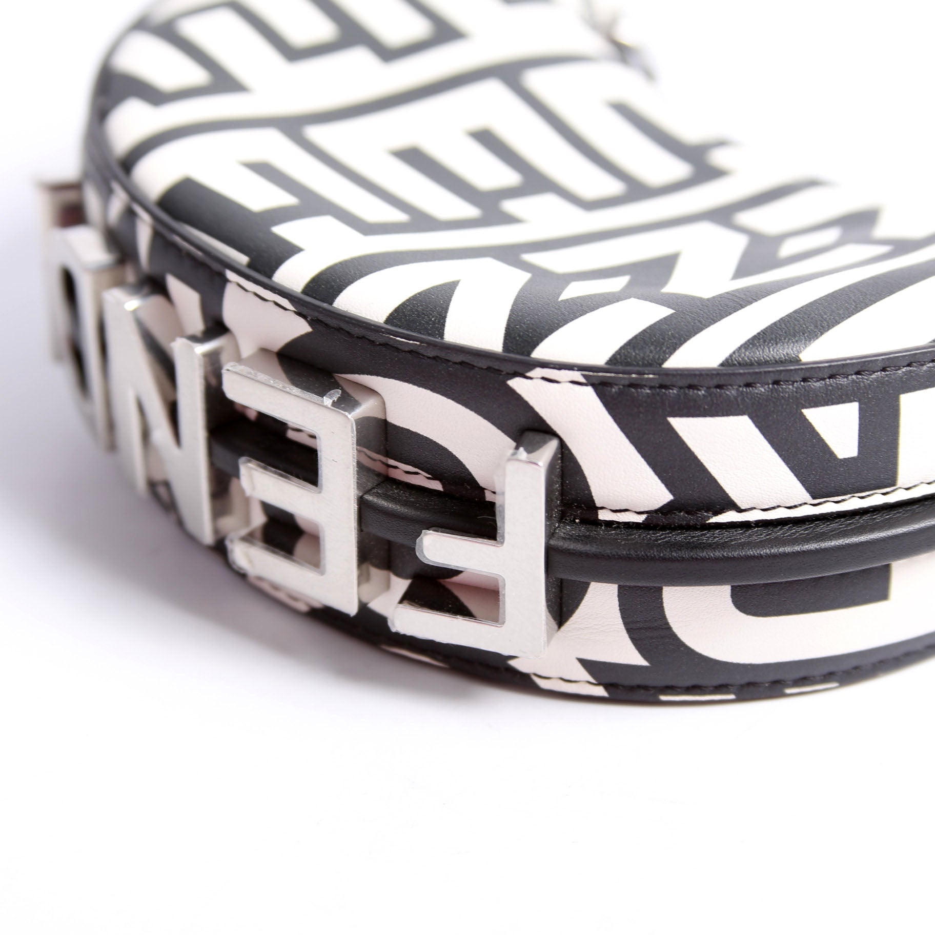 Fendi 7AS089 X Marc Jacobs Nano Fendigraphy Charm Black/White