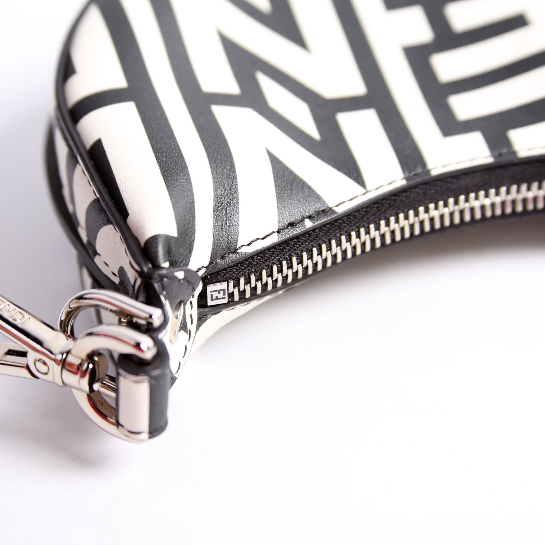Fendi 7AS089 X Marc Jacobs Nano Fendigraphy Charm Black/White