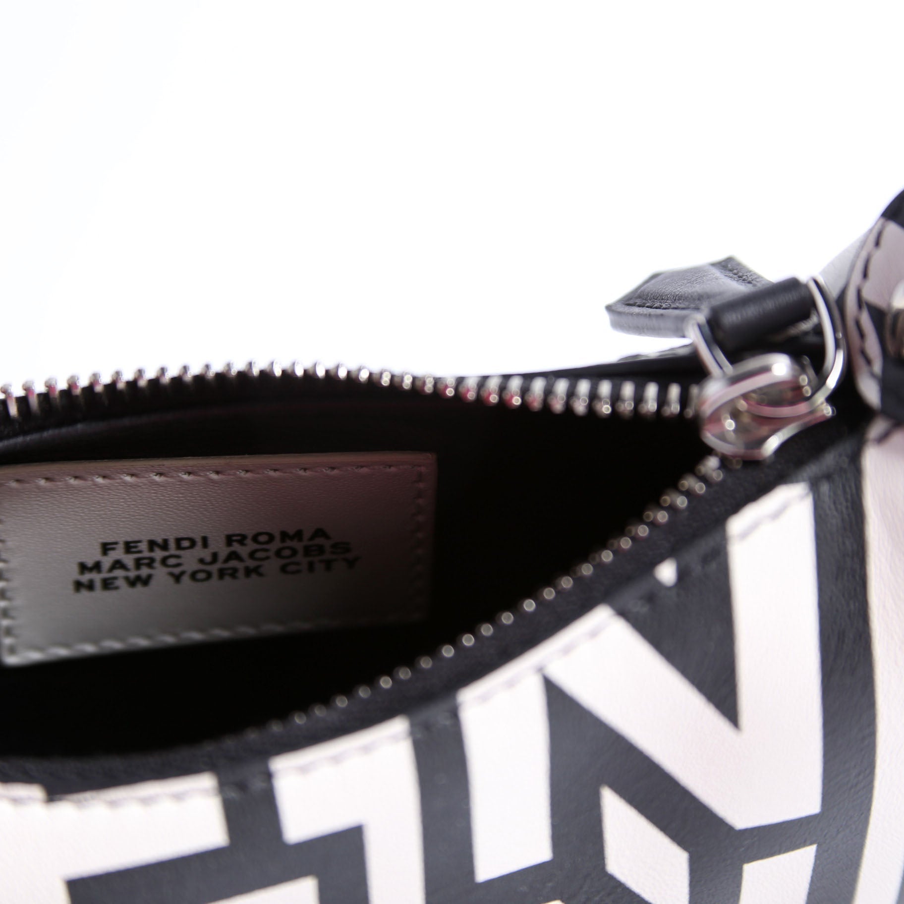 Fendi 7AS089 X Marc Jacobs Nano Fendigraphy Charm Black/White