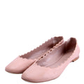 Scalloped Ballet Flats Size 38 Nude