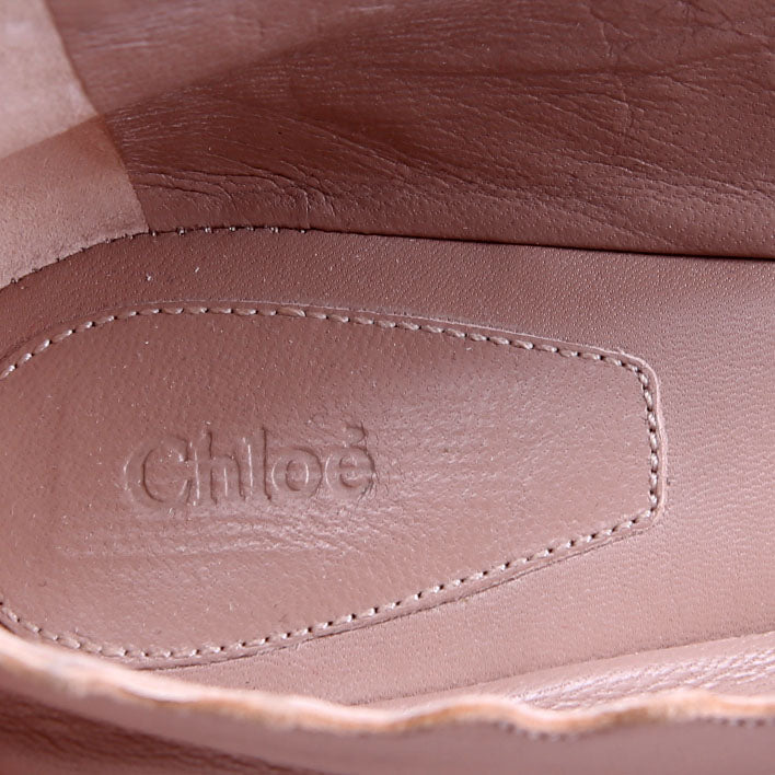 Scalloped Ballet Flats Size 38 Nude