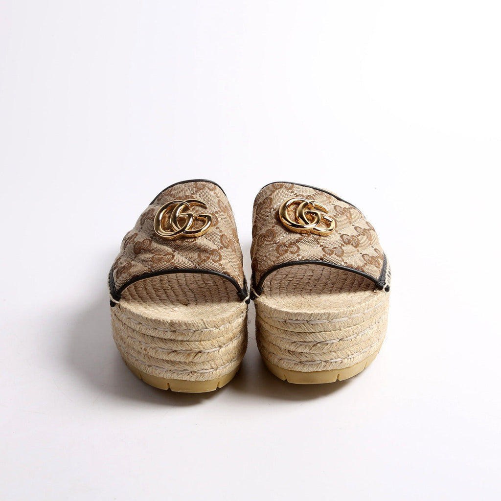 GG Espadrille Platform Sandals Size 38