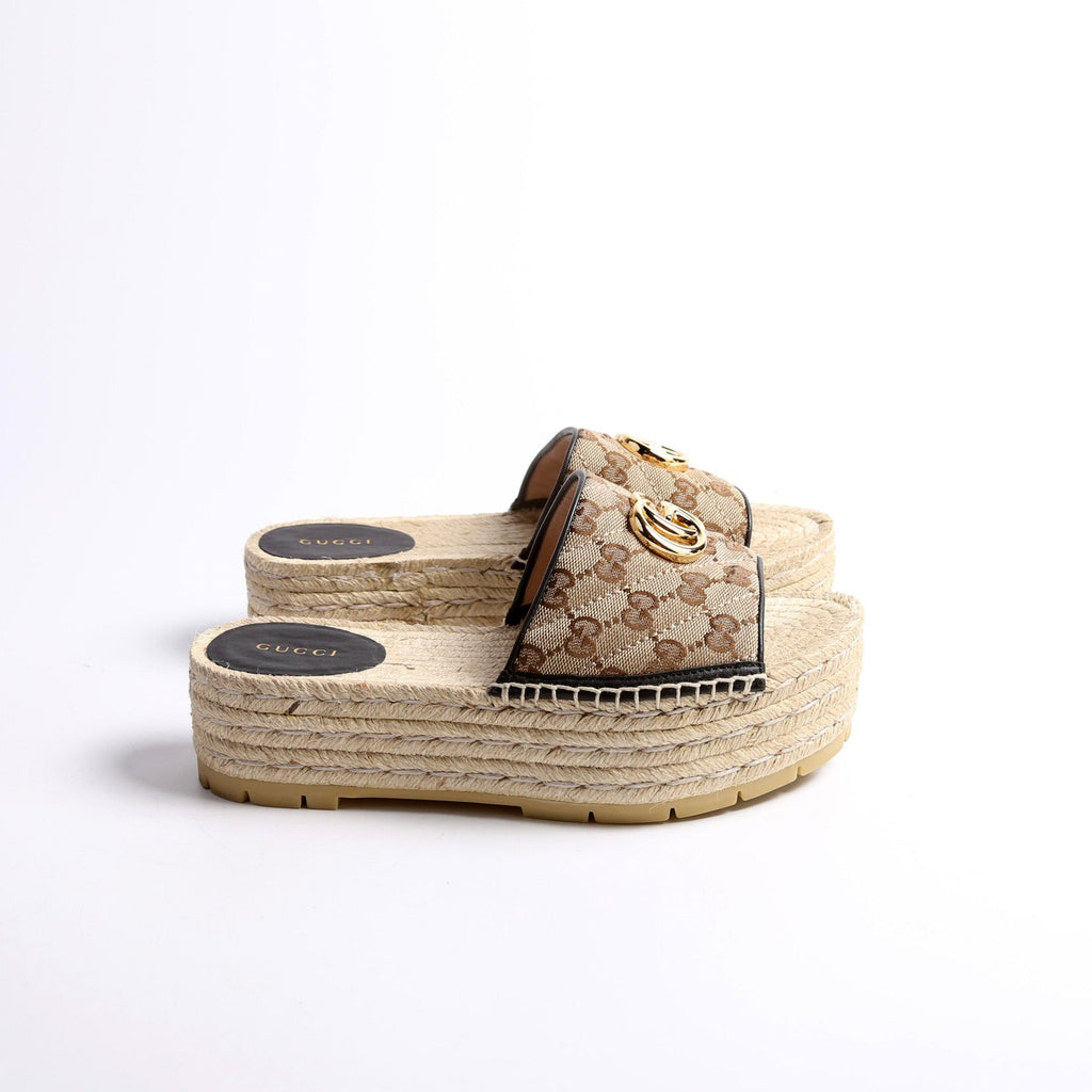 GG Espadrille Platform Sandals Size 38