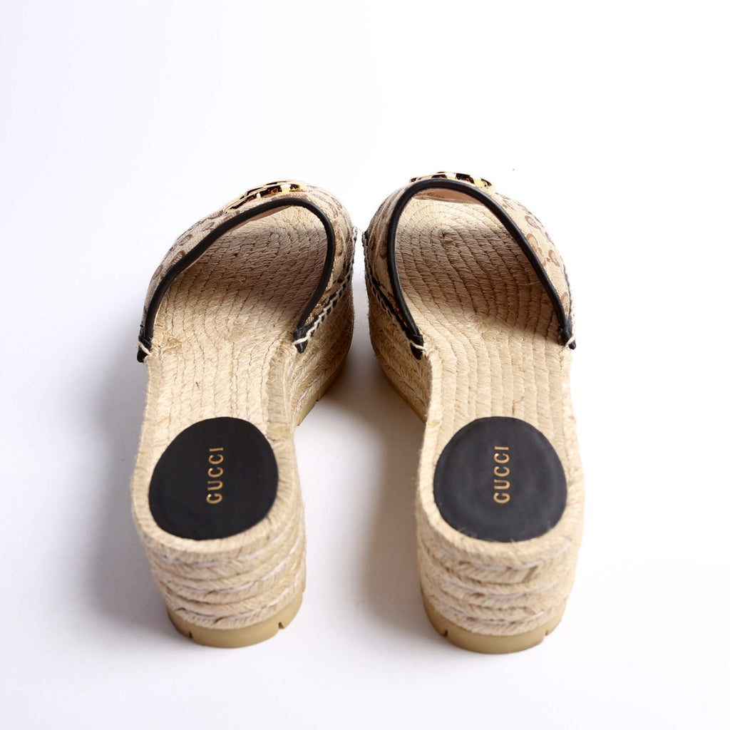 GG Espadrille Platform Sandals Size 38