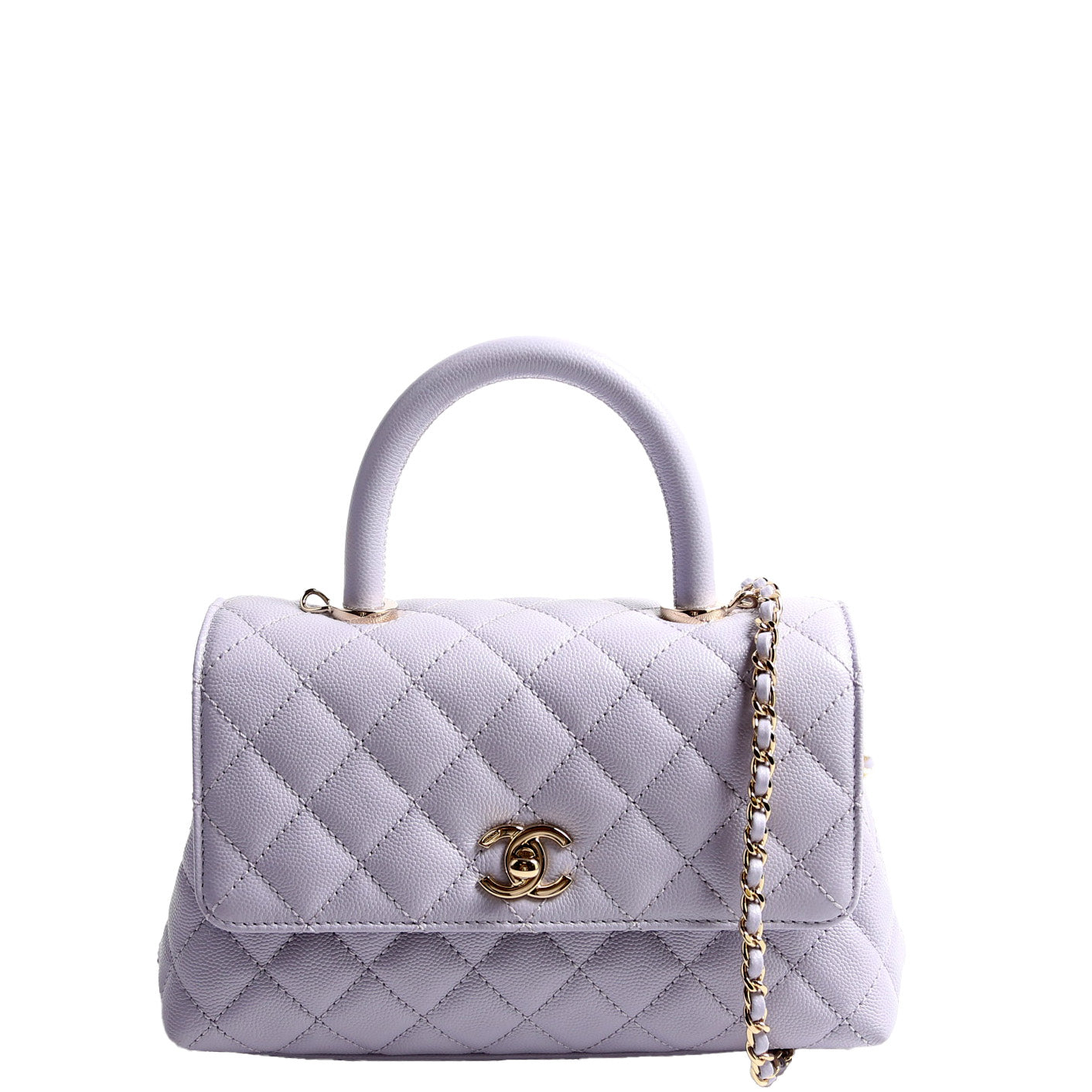 Coco Top Handle Mini Caviar RFID Purple