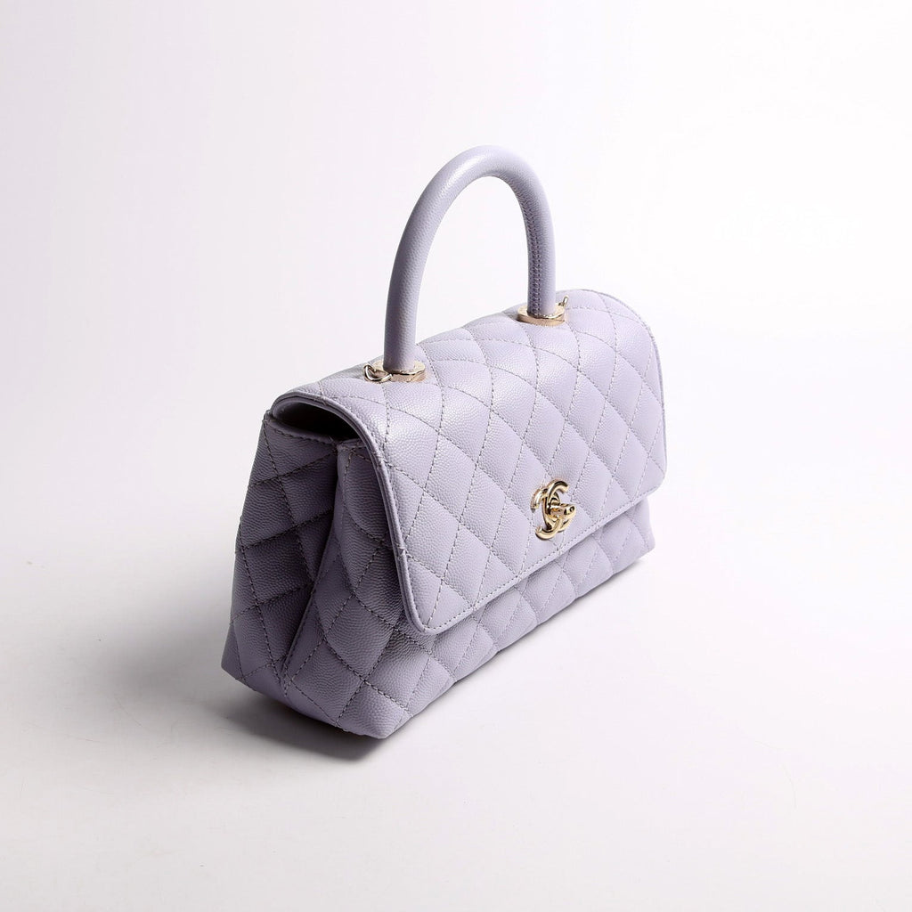 Coco Top Handle Mini Caviar RFID Purple