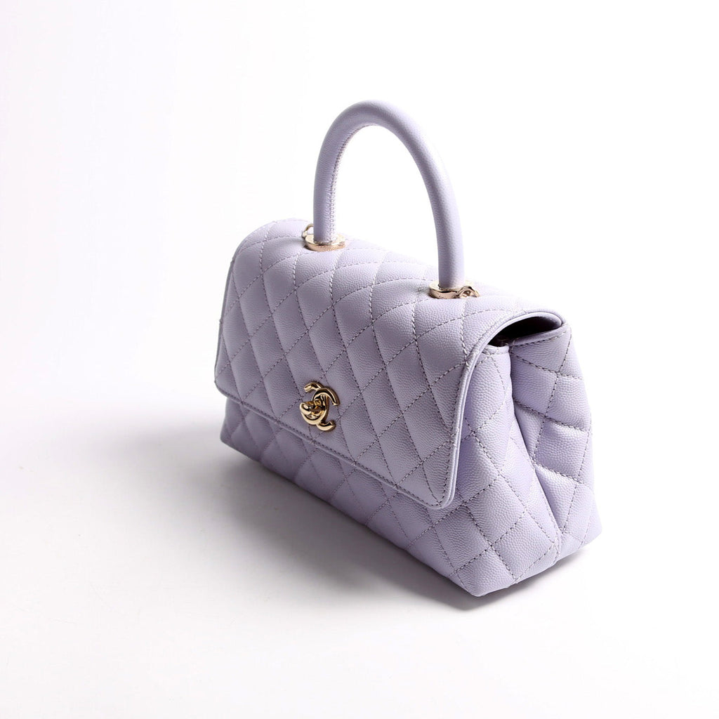 Coco Top Handle Mini Caviar RFID Purple