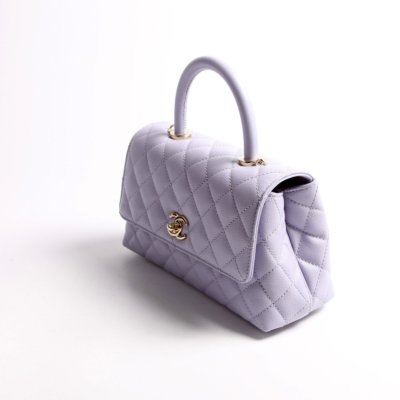 Coco Top Handle Mini Caviar RFID Purple