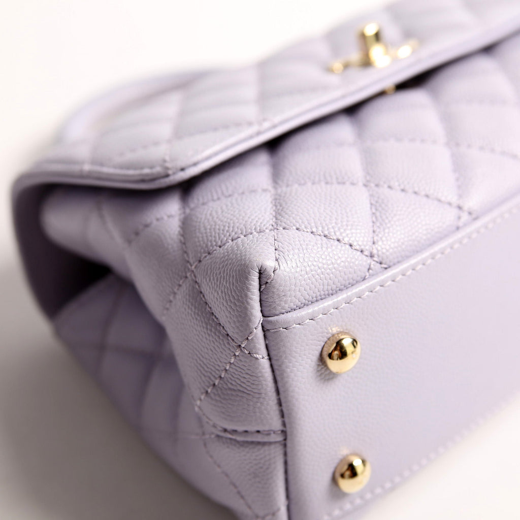 Coco Top Handle Mini Caviar RFID Purple