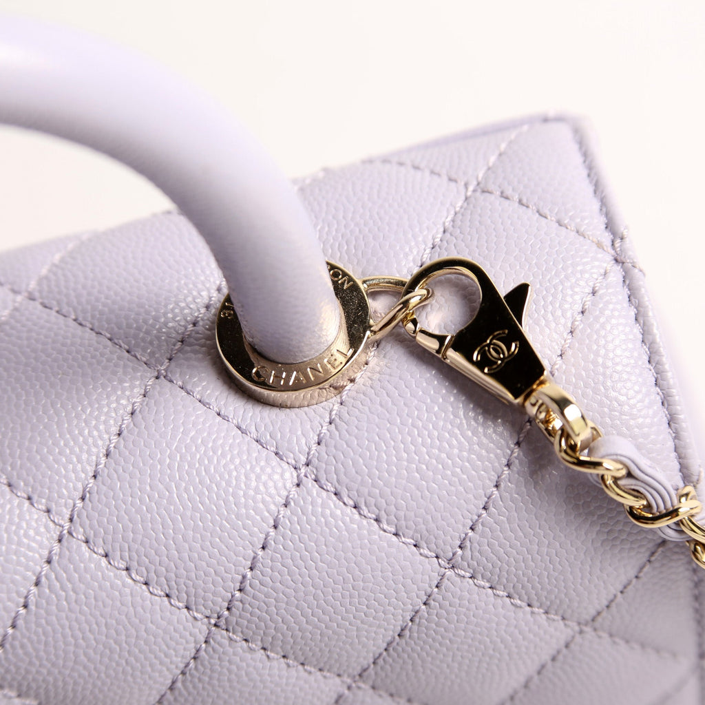Coco Top Handle Mini Caviar RFID Purple