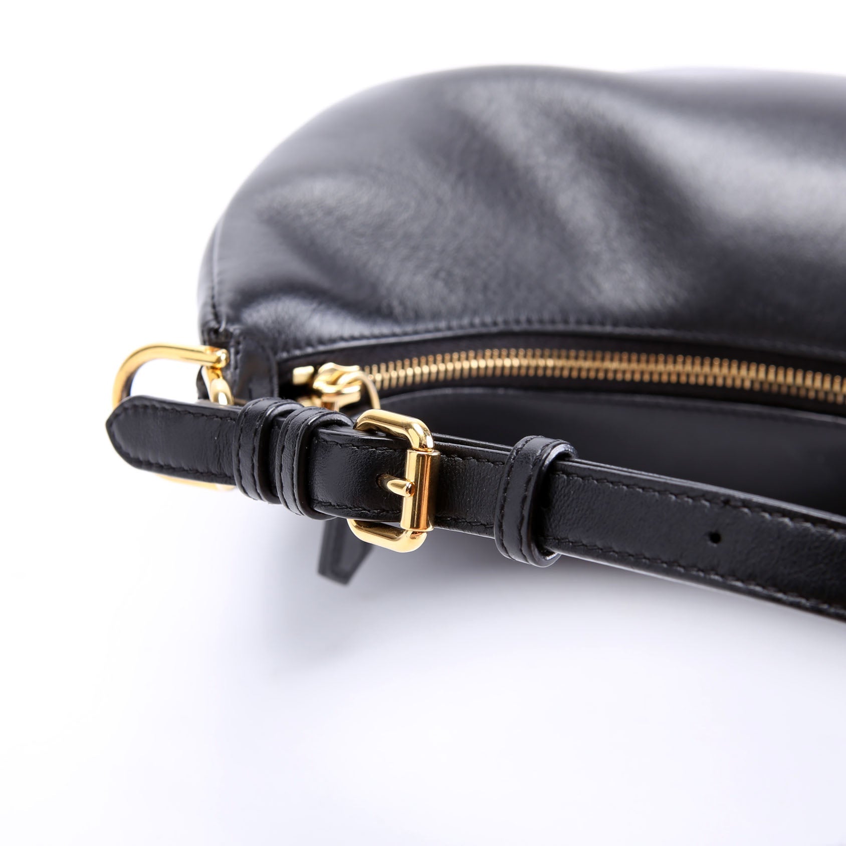 8BR798 Fendigraphy Small Leather Hobo Black