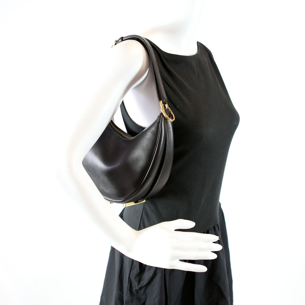 8BR798 Fendigraphy Small Leather Hobo Black