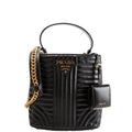 1BA212 Diagramme Leather Medium Panier Bag Black