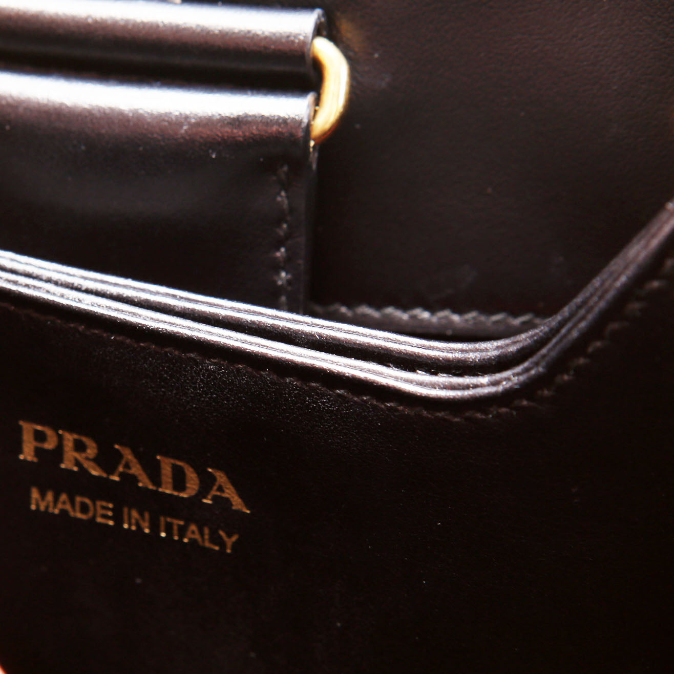 1BA212 Diagramme Leather Medium Panier Bag Black