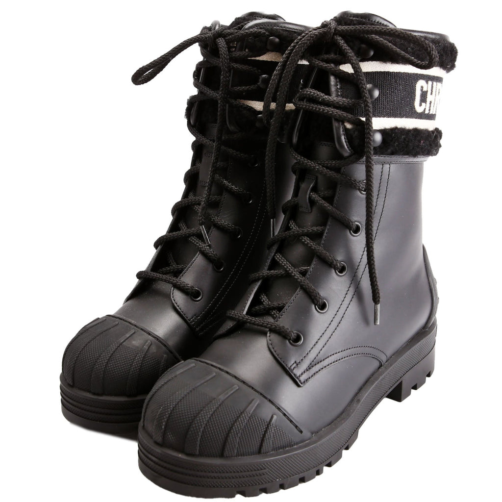 D-Major Lace-Up Ankle Boots Size 37.5 Black/White
