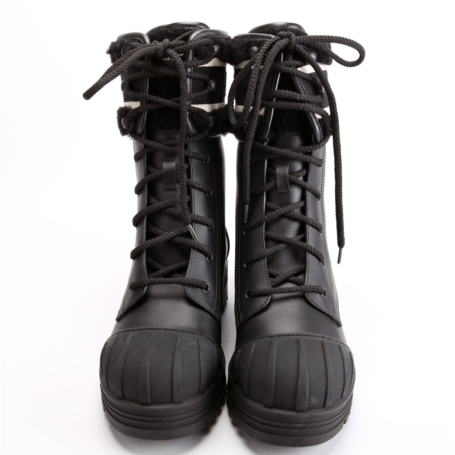 D-Major Lace-Up Ankle Boots Size 37.5 Black/White