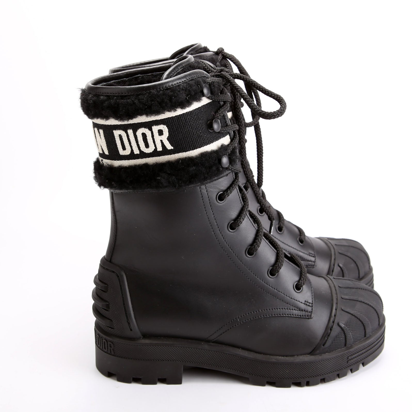 D-Major Lace-Up Ankle Boots Size 37.5 Black/White
