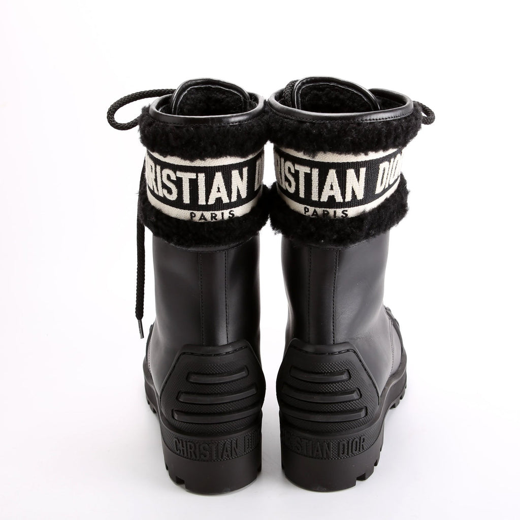 D-Major Lace-Up Ankle Boots Size 37.5 Black/White