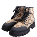 Maxi GG Canvas Lace Up Combat Boots Men's Size 8 Tan/Black