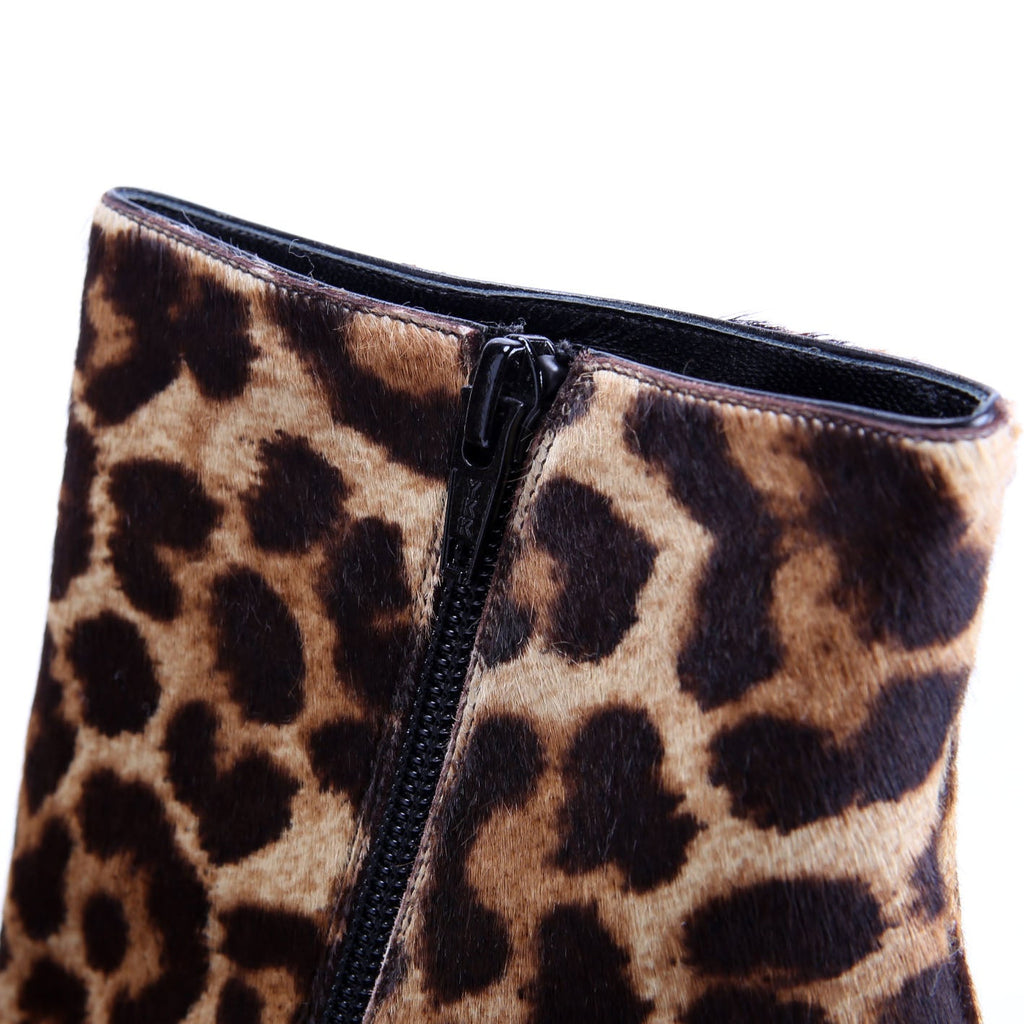 Fifi 100MM Ponyhair Booties Size 40 Brown