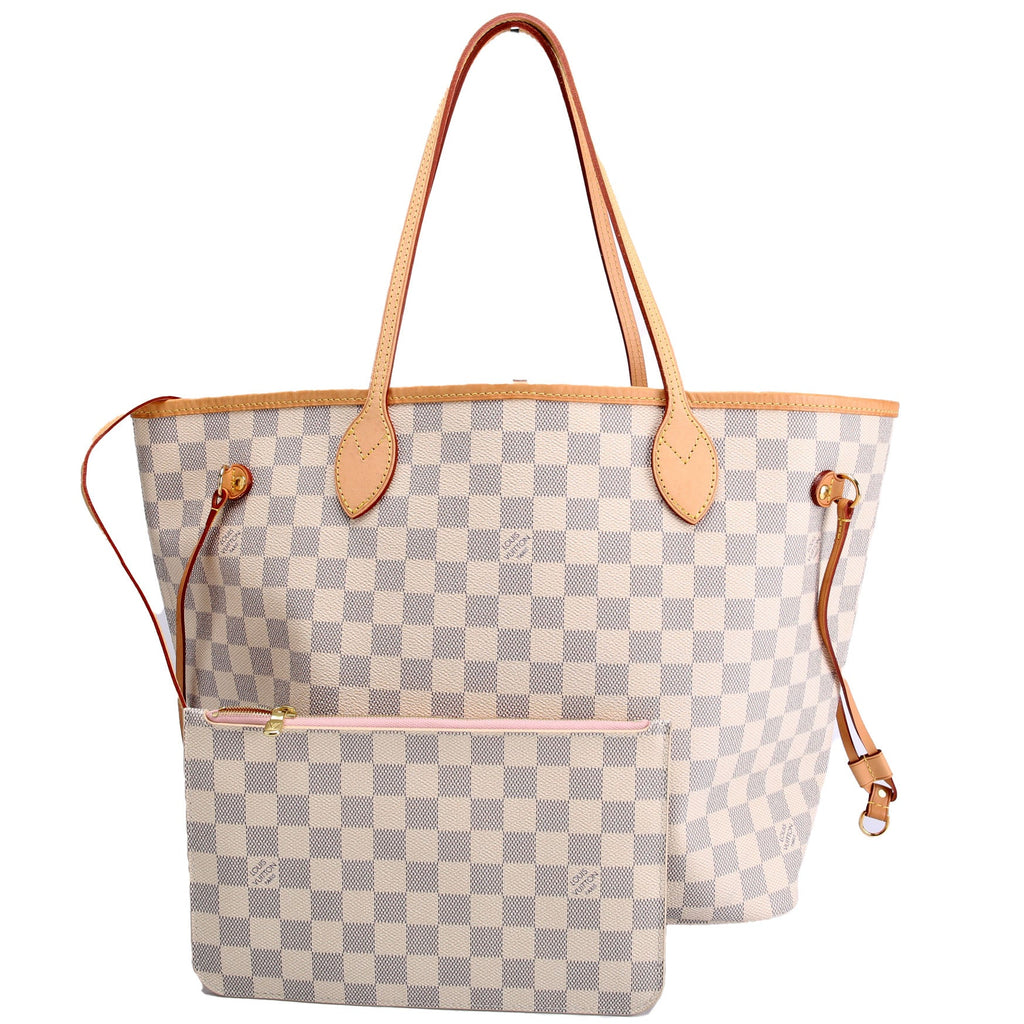 Neverfull With Wallet MM Damier Azur Pink