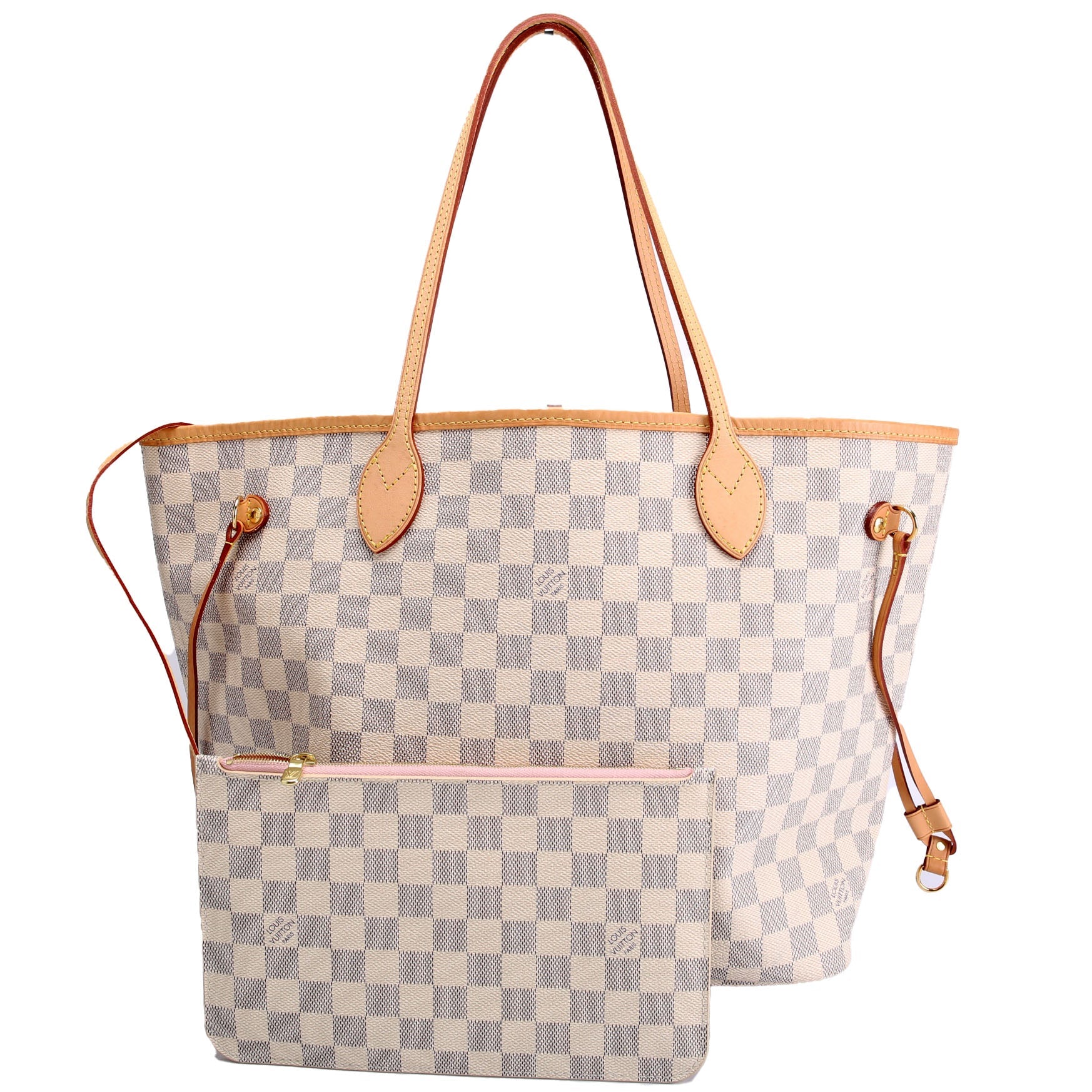 Neverfull With Wallet MM Damier Azur Pink
