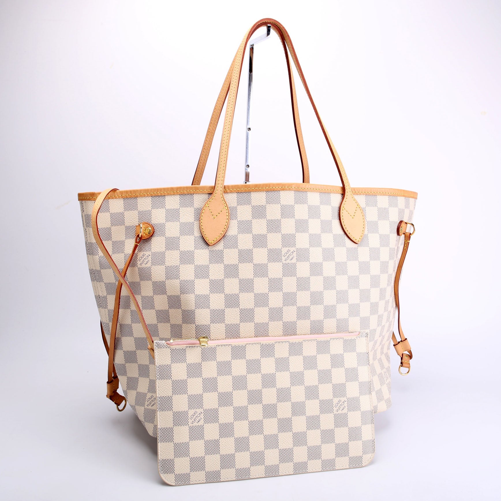Neverfull With Wallet MM Damier Azur Pink