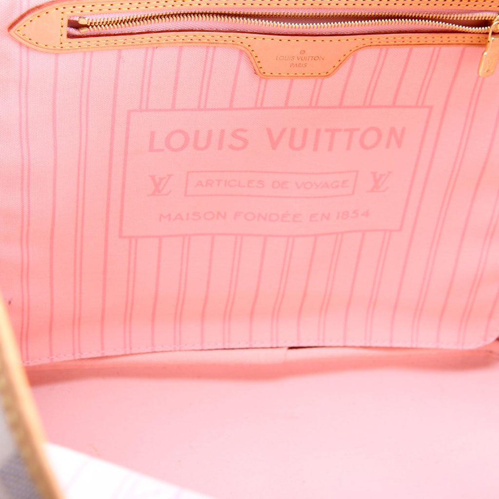 Neverfull With Wallet MM Damier Azur Pink