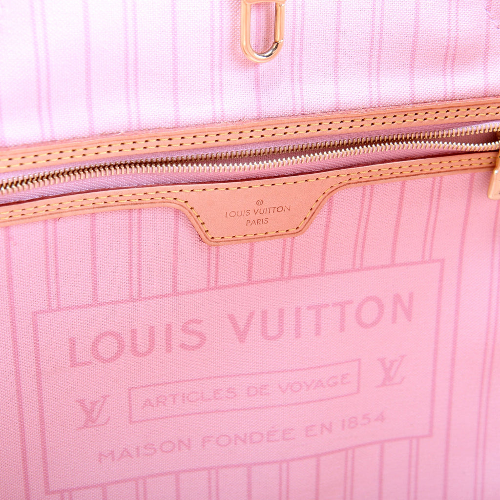 Neverfull With Wallet MM Damier Azur Pink