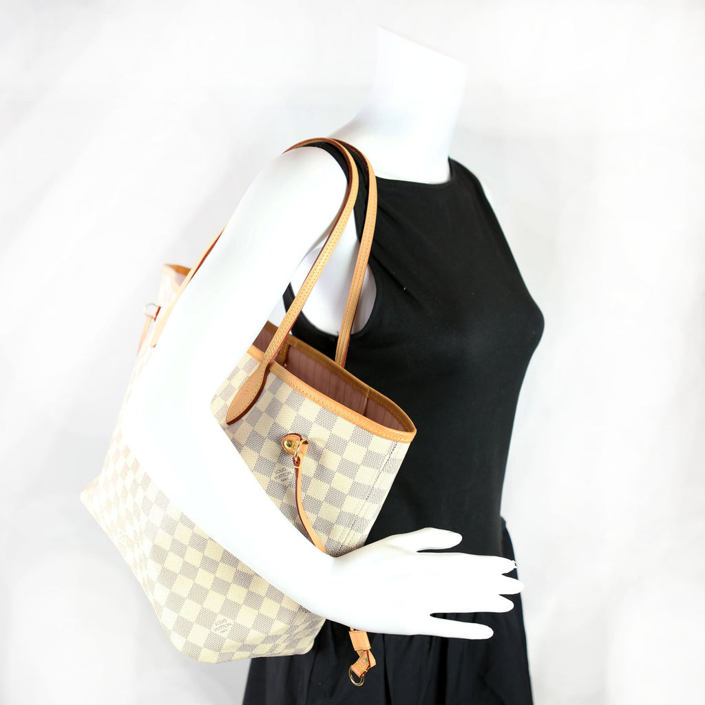Neverfull With Wallet MM Damier Azur Pink