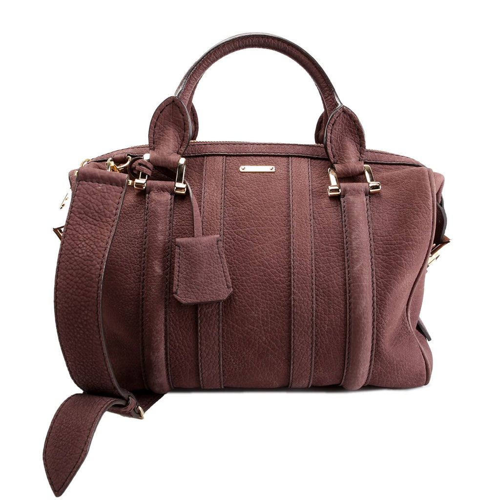 Pebbled Suede Boston Bag