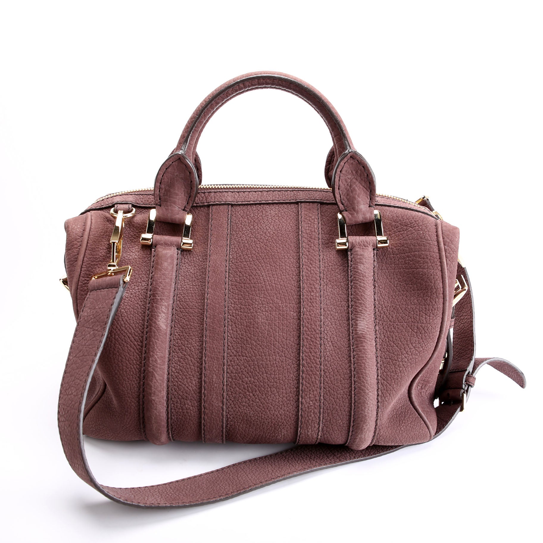 Pebbled Suede Boston Bag
