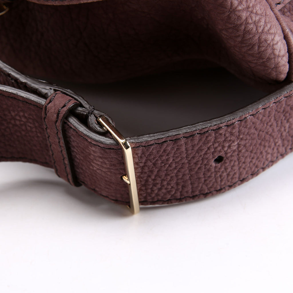 Pebbled Suede Boston Bag