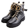 Vlogo Shearling Combat Boots Size 37 Black